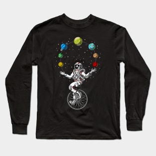 Astronaut Juggling Space Planets Long Sleeve T-Shirt